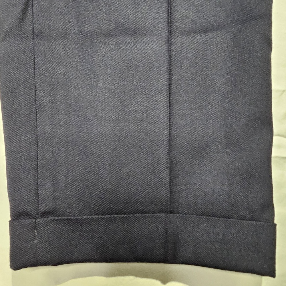 Vintage‎ Talbots Pure Wool Wide Leg Pants Womens 8 Navy Pleated Cuffed USA Made - Picture 2 of 9